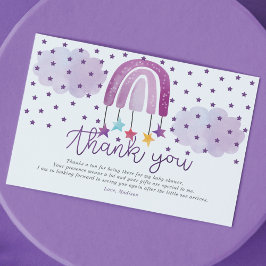 Lila Rainbow Baby Shower Tack Kort