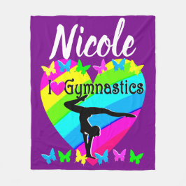 LILA RAINBOW I KÄRLEK GYMNASTICS DESIGN FLEECEFILT