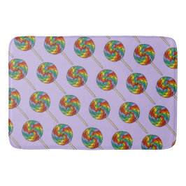 Lila Rainbow Lollipop Candy Sweet Lollies Badrumsmatta