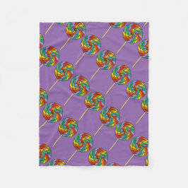 Lila Rainbow Lollipop Sweet Lolly Candy Fleecefilt