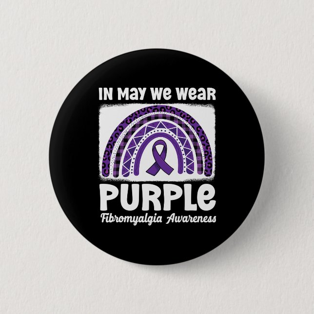 Lila Rainbow Support Fibro Warrior Fibromyalgia Knapp (Framsida)