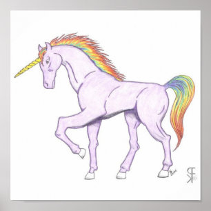 Lila Rainbow Unicorn Poster