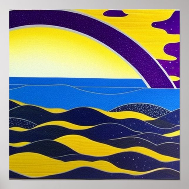 Lila Rainbow vid Sea Poster (Framsidan)