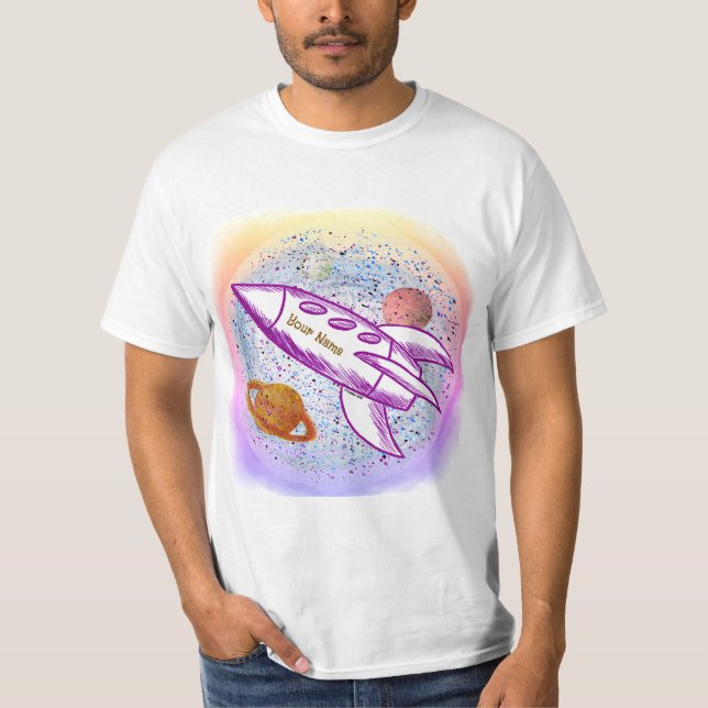 Lila raket t shirt (Framsida)