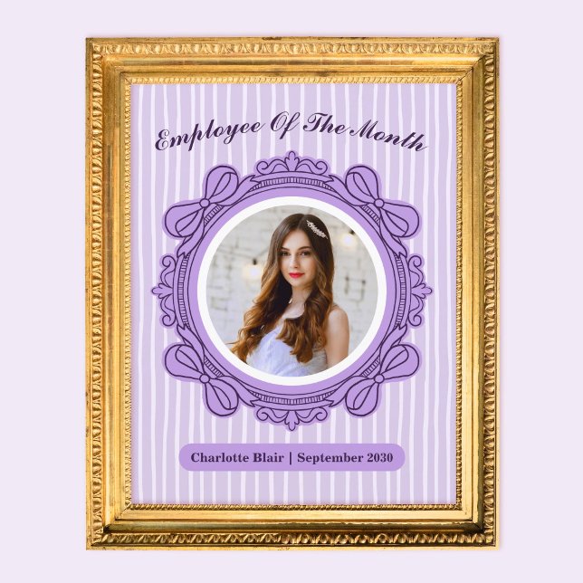 Lila ram för månadens anställda (Purple Bow Frame Employee of the Month Award)
