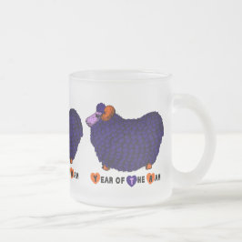 Lila Ram kinesiskt år Zodiac Frosted Glass M Frostad Glasmugg