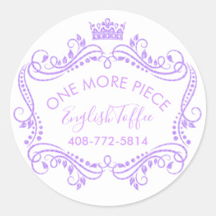 Lila Ram med Krona och trålar Runt Klistermärke