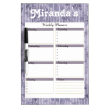 Lila Rand & Blommigt Personal Weekly Planner