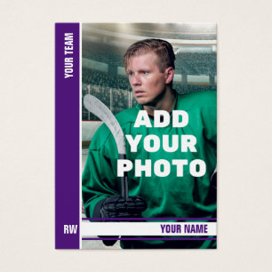 Lila Rand Hockey Trading Card - Anpassningsbar Sta Visitkort