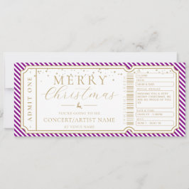 Lila Rand-konsertkort för Biljett-gift-kupong Inbjudningar