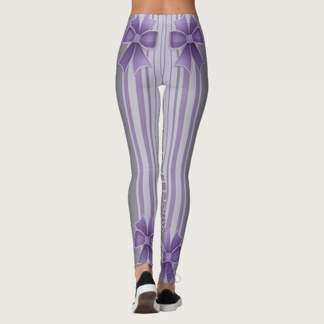 Lila rand Lavender Dream AI art Leggings (Baksida)