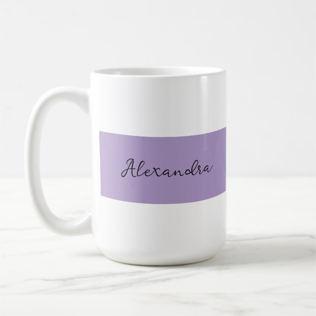Lila Rand Med Namn Mall Kaffemugg (Vänster)