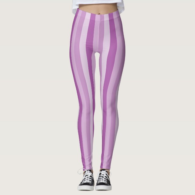 Lila rand mönster leggings (Framsida)