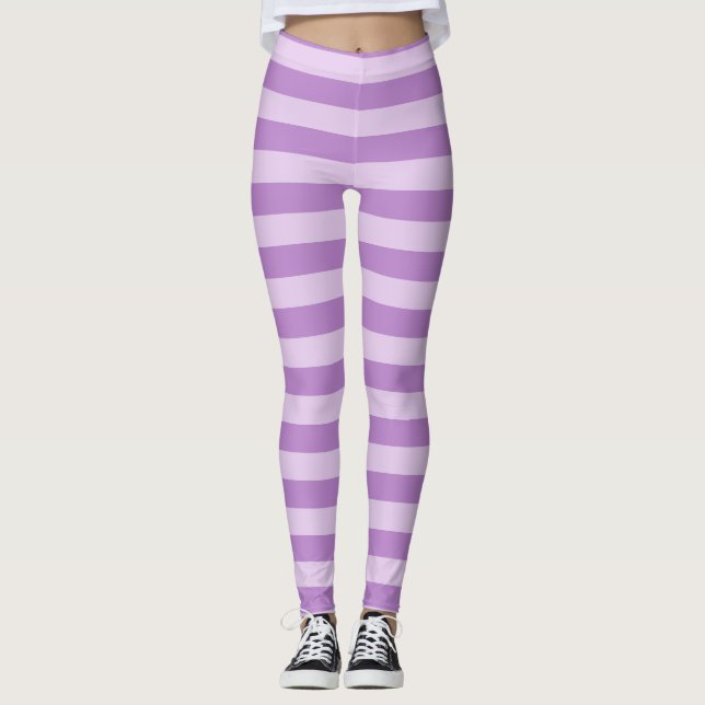 lila rand mönster tiger leggings (Framsida)