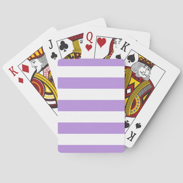 Lila Rand, Vita Rand, Stripe Mönster Casinokort (Baksidan)