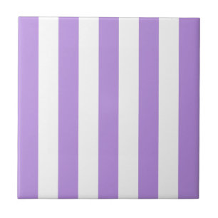 Lila Rand, Vita Rand, Stripe Mönster Kakelplatta