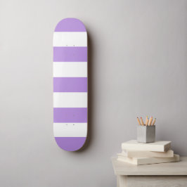 Lila Rand, Vita Rand, Stripe Mönster Mini Skateboard Bräda 18,5 Cm