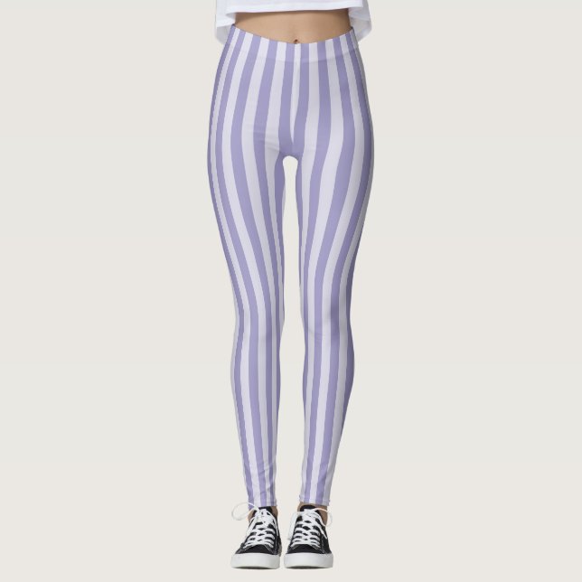 Lila Ränder Leggings (Framsida)