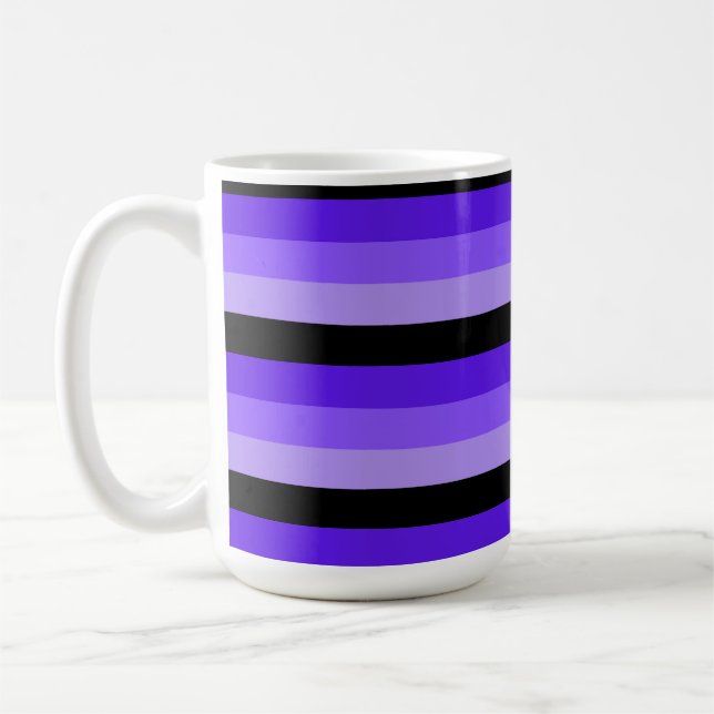 Lila ränder med svart kaffemugg (Vänster)