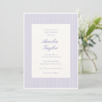 Lila randig elegans för baby shower klassiker