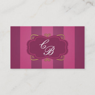 Lila randig och gyllene chic boutique-visitenkort visitkort