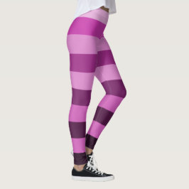 Lila randigt mönster färgblock leggings