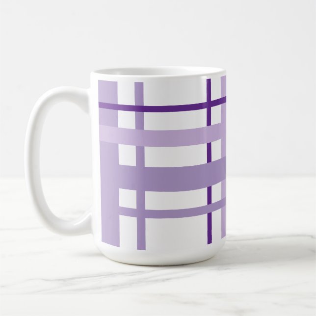 Lila randigt mönster  kaffemugg (Vänster)