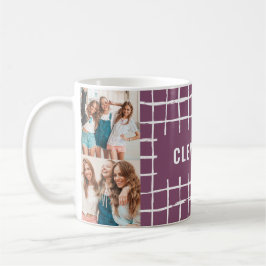 Lila Raster 4 foto, modernt, minsta enkla Kaffemugg