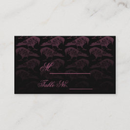 Lila Raven Gothic Bröllop Place Card Placeringskort