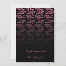 Lila Raven Gothic Wedding bjudande Inbjudningar