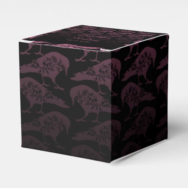 Lila Raven Gothic Wedding Favor Box Presentaskar (Framsidan Sidan)