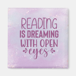 Lila Reading är en dröm med Open Ögon Magnet