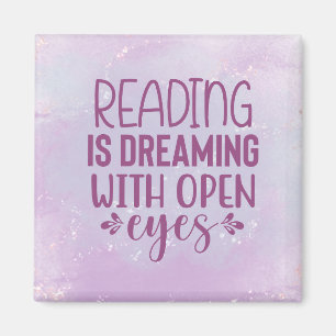 Lila Reading är en dröm med Open Ögon Magnet
