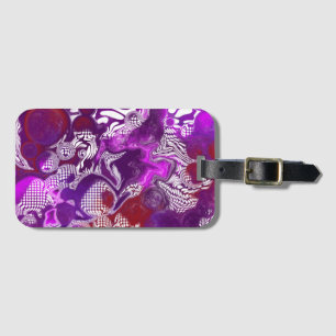Lila Red Abstrakt Modern Fluid Art Marble Bagagebricka