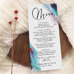 Lila Red Aqua Watercolor Modern Bröllop Meny<br><div class="desc">Den här bröllop-sviten har en vattenfärgsaccent med fetstil och abstrakt. Den färg som jag använde är en rad rött-, lila-, turkos-, akvarie- och tealnyanser. Rubriken Menu skapades med ett fantastiskt skript-teckensnitt. Använda mallen fält för att enkelt lägga till egna uppgifter. Din egen ord - den redigerbara texten inslag - visas...</div>