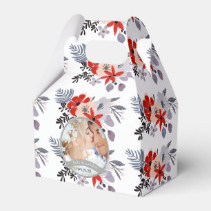 Lila Red Blue Rosa Blommigt Utandning Bröllop Presentaskar