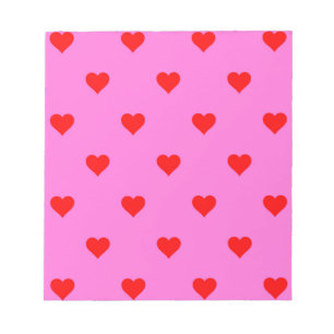 Lila Red Cute Simeart Mönster Anteckningsblock