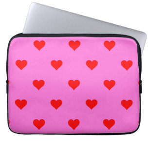 Lila Red Cute Simeart Mönster Laptop Fodral