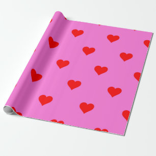 Lila Red Cute Simeart Mönster Presentpapper