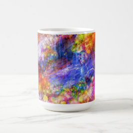 Lila Red Gult Abstrakt Art Kaffemugg