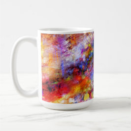 Lila Red Gult Abstrakt Art Kaffemugg