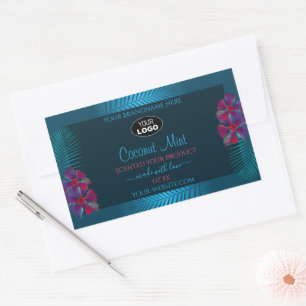 Lila Red Hawaii Flowers Logotyp för etiketter av s