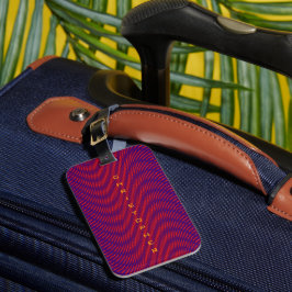 Lila & Red Linjer Stripe Psychedelic & Trippy Bagagebricka