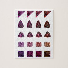 Lila Red Rosa Triangle, Square, Gemstone Puzzle Pussel