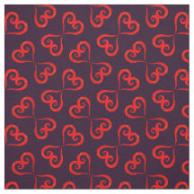 Lila Red Swirly Hearts jul-Eleganten Mönster