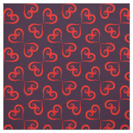 Lila Red Swirly Hearts jul-Eleganten Mönster Tyg