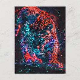 Lila Red Turcos Neon Jaguar Light Vykort