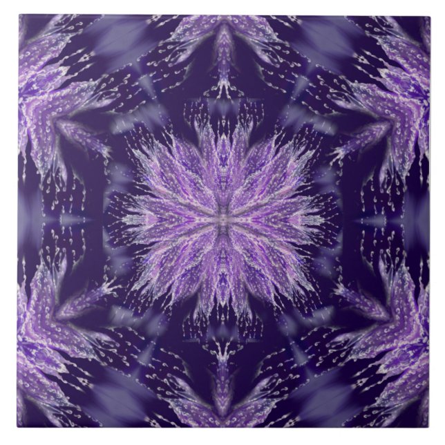 Lila regn Fågel Kakelplatta (Framsidan)