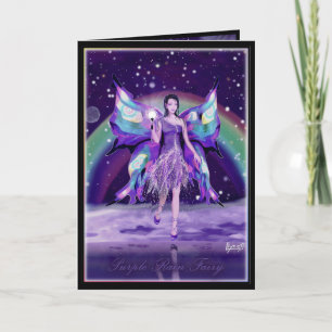 Lila regn Fairy Birthday Card Kort