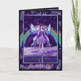 Lila regn Fairy Birthday Card Kort